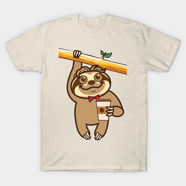 Sloth Coffee T-Shirt by Plushism